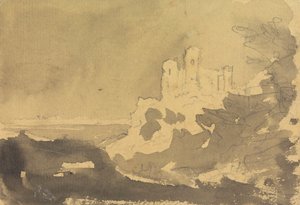 Eine Burg am Rand eines Sees von Rev. William Gilpin