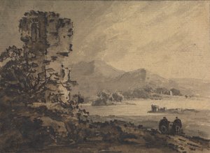 Klassische Landschaft mit zwei Reitern rechts von Rev. William Gilpin