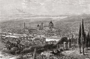 Ein Blick auf Florenz, Toskana, Italien von der Terrasse von San Miniato, im späten 19. Jahrhundert. Aus Italienische Bilder von Rev. Samuel Manning, veröffentlicht ca. 1890. von Reverend Samuel Manning
