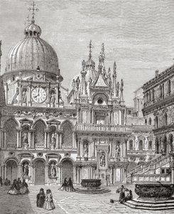 Hof des Dogenpalastes, Venedig, Italien im späten 19. Jahrhundert. Aus Italienische Bilder von Rev. Samuel Manning, veröffentlicht um 1890.