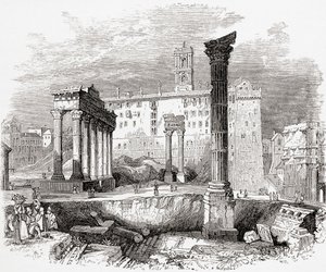 Im Forum, Blick zum Kapitol, Rom, Italien im späten 19. Jahrhundert. Aus Italienische Bilder von Rev. Samuel Manning, veröffentlicht um 1890. von Reverend Samuel Manning