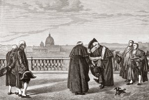 Auf dem Pincio-Hügel, Rom, Italien, mit dem Petersdom im Hintergrund im späten 19. Jahrhundert. Aus Italienische Bilder von Rev. Samuel Manning, veröffentlicht um 1890.