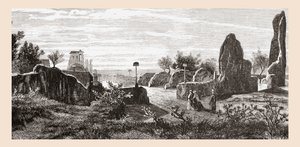 Ruinen des Palastes der Cäsaren, Palatin-Hügel, Rom, Italien im späten 19. Jahrhundert. Aus 