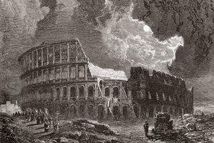 Das Kolosseum, Rom, Italien bei Mondlicht, Ende des 19. Jahrhunderts. Aus Italienische Bilder von Rev. Samuel Manning, veröffentlicht um 1890.