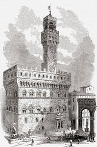 Der Palazzo Vecchio, Florenz, Toskana, Italien im späten 19. Jahrhundert. Aus Italienische Bilder von Rev. Samuel Manning, veröffentlicht ca. 1890.