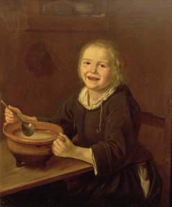 Junge isst Brei von Reynier Fransz Hals