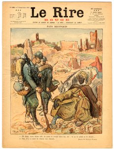 Titelbild von „Das rote Lachen“, satirisch in Farben von Ricardo Flores
