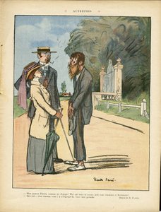 Illustration von Ricardo Flores (1878-1918) in Le Lire, 01/06/12 - Früher - Landschaft, Stadtarchitektur, Elend, Leben der Reichen, Baum - Frauen