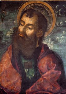 Heiliger Paulus und Heiliger Petrus (Detail, Heiliger Paulus). Gemälde von Riccardo Quartararo (15.-16. Jahrhundert) 1493 Dim. 216x155 cm Palermo, Galleria Regionale della Sicilia, inv. 53 von Riccardo Quartararo
