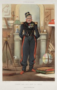 Frankreich 1864 - Ein überlegener Offizier des Genies, eine von Draner gezeichnete und gravierte Serie von Farblithografien namens 