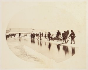 Eisschneiden auf dem St. Lawrence River von John Pardon