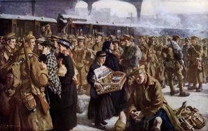 Victoria Station, Erster Weltkrieg, Abfahrt nach Frankreich von Richard (after) Jack