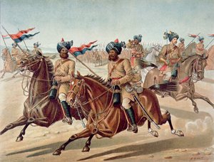 Späher der 10. Bengal Lancers (Feldservice-Kit), die anglo-indische Armee der 1880er Jahre von Richard (after) Simkin