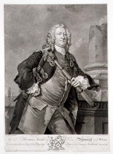 Porträt von Admiral Thomas Smith, Vizeadmiral der Weißen Flotte, graviert von John Faber 1746
