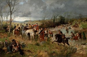 Halt von Prinz Charles Edward am Ufer des Nairne, 1878 von Richard Beavis