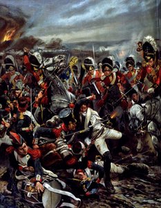 Der Angriff der Schotten in Waterloo - Gemälde von Caton Woodville