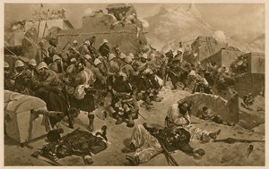 92. Highlanders und 2. Gurkhas stürmen Gundi Mulla Sahibdad während der Schlacht von Kandahar, Afghanistan, Zweiter Anglo-Afghanischer Krieg