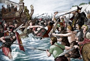 Die Landung von Julius Caesar in Britannien, 55 v. Chr., ca. 1920er