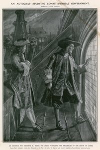 Peter der Große beobachtet das Verfahren des House of Lords von Richard Caton Woodville