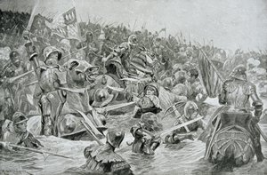 Die Schlacht von Towton 1461, Illustration aus Hutchinsons 