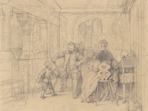 Die Fechtstunde [recto] von Richard Caton Woodville