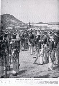 Die Abtretung von Hongkong an die Briten, 1841, Illustration aus 