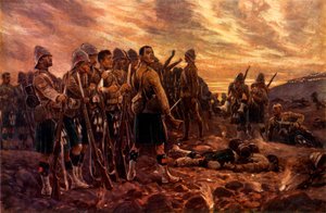 Alles, was von ihnen übrig blieb. The Black Watch nach der Schlacht von Magersfontein, 1900 von Richard Caton Woodville II