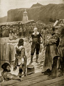 Britanniens erster Fuß in Quebec, Illustration aus 