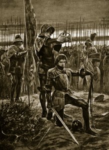 Heinrich VII. wird in Bosworth gekrönt, Illustration aus 