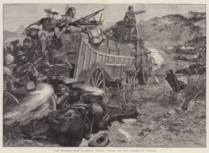 Der Matabili-Krieg in Südafrika, Angriff auf das Wagenlager