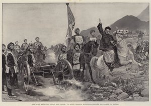 Der Krieg zwischen China und Japan, Li Hung Changs europäisch ausgebildete Artillerie im Einsatz von Richard Caton Woodville junior