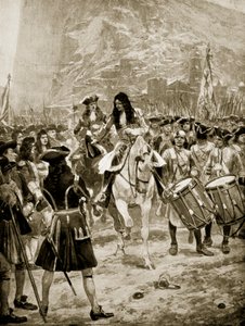 Die Übergabe von Gibraltar an die Engländer, 24. Juli 1704, Illustration aus 