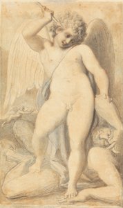 Amor überwältigt einen Satyr von Richard Cosway