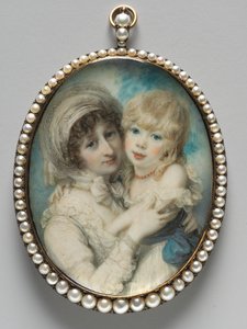 Porträt von Catherine Clemens und ihrem Sohn, John Marcus Clemens, ca. 1800