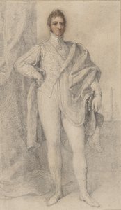 Porträt von George, 5. Herzog von Marlborough, mit Blenheim in der Ferne, 1817-21
