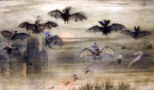 Ein nächtlicher Flug von Fledermäusen und Elfen von Richard Doyle