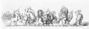 Tiersymbole der Länder, die die Große Ausstellung besuchen, 1851 von Richard Doyle