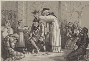Barbarische Behandlung von Heinrich I. durch einen normannischen Bischof von Richard Doyle