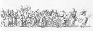 John Bull führt Besucher zur Großen Ausstellung, 1851 von Richard Doyle