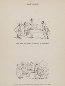 Seite aus Die amerikanische Tour von Herrn Brown, Jones und Robinson (Gravur)