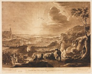Liber Veritatis: Nr. 89, Blick auf ein bergiges, weites Land von Richard Earlom
