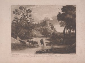 Ansicht von Tivoli bei Sonnenuntergang, veröffentlicht 1775