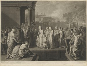 Agrippina landet in Brindisi mit den Aschen des Germanicus von Richard Earlom after Benjamin West