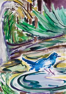 Vogelbad, 2021 von Richard Fox