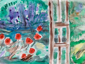 Rote Blumen im Frühling von Richard Fox
