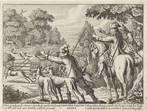 Hirsche gejagt von Jagdhunden Jagdpartien (Serientitel) von Richard Gaywood (possibly)