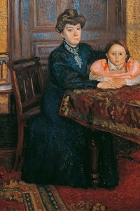 Frau mit Kind Mathilde Schönberg mit Tochter Gertrud, 1906