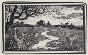 Der Wolf und das Lamm (Gravur) von Richard Heighway