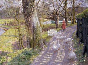 Der Weg am Mühlenteich, 1900 von Richard Henry Brock
