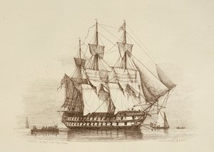 Canopus 80 Kanonen Erste Klasse 2. Rang, ca. 1849 von Richard Henry Nibbs